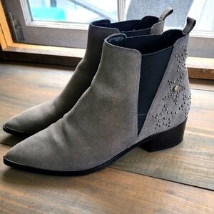 Marc Fisher LTD Suede Embellished Heel Ankle Boot